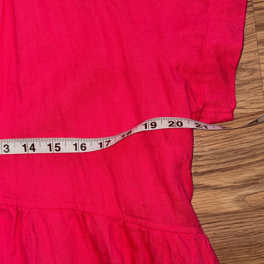 Women's Pink babydoll v neck dress with pockets - Picture 9 of 9